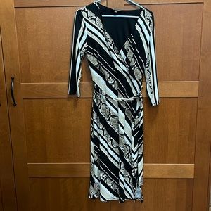 INC snake skin, black and white multi patterned dress; worn two times !